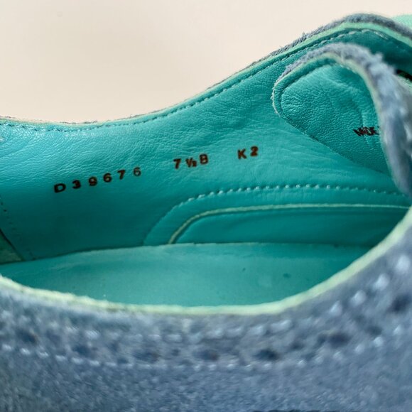 Women's Cole Haan Blue Suede Alisa Wingtip Lace Up Oxfords Shoes, Sz 7.5 - Picture 4 of 9